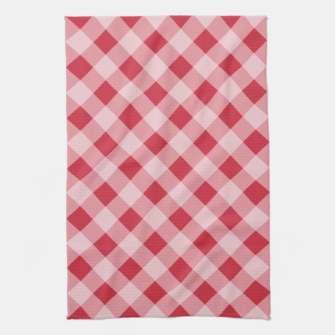 Red Gingham Kitchen Towel | Zazzle