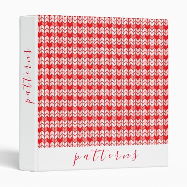 RED GINGHAM KNIT 3-Ring Binder II (Front/Spine)