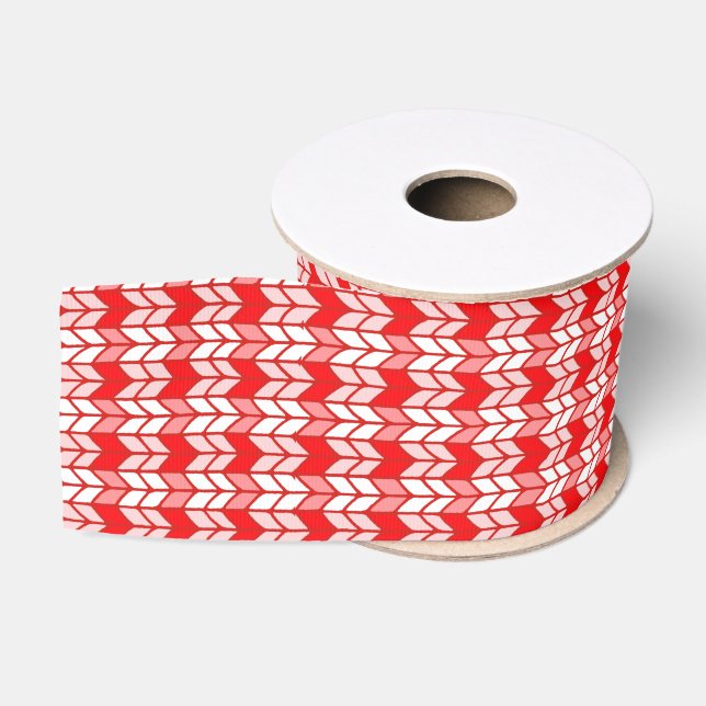 RED GINGHAM KNIT 3" Wide Grosgrain Ribbon (Spool)