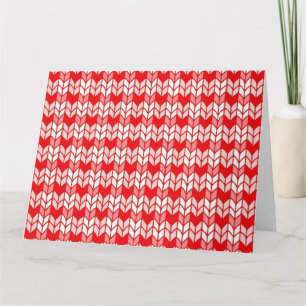 RED GINGHAM KNIT Big Greeting Card / Horizontal