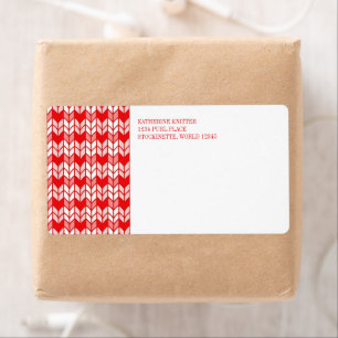 RED GINGHAM KNIT Shipping Address Labels 
