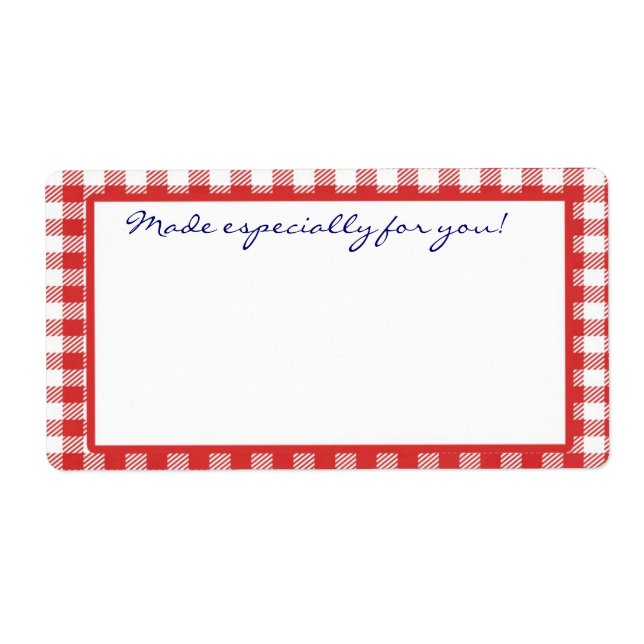 Red Gingham Label (Front)