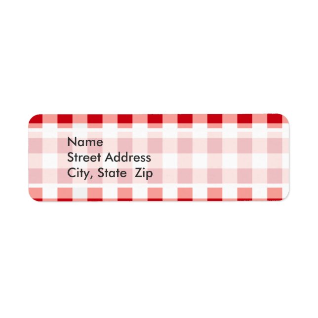 Red Gingham Label (Front)