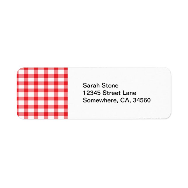 Red Gingham Label (Front)