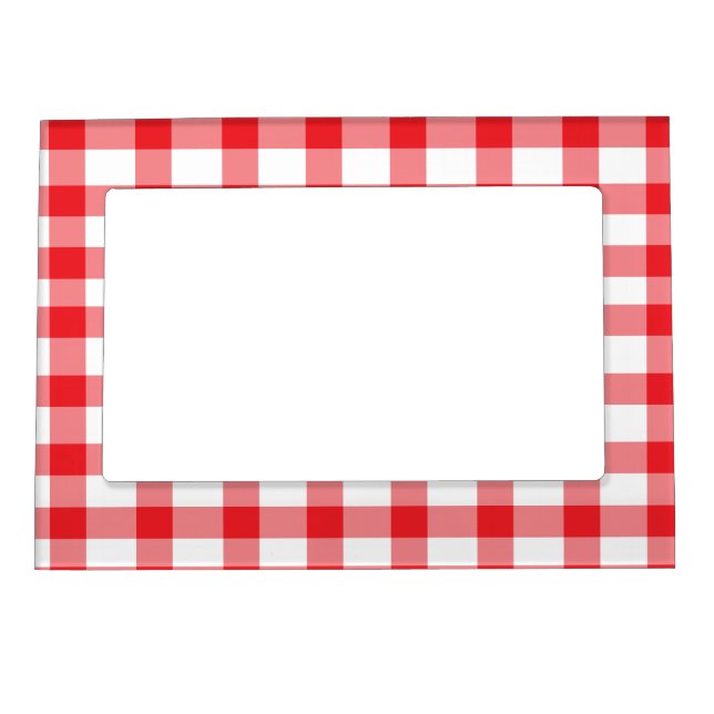 Red Gingham Magnetic Photo Frame (Front)