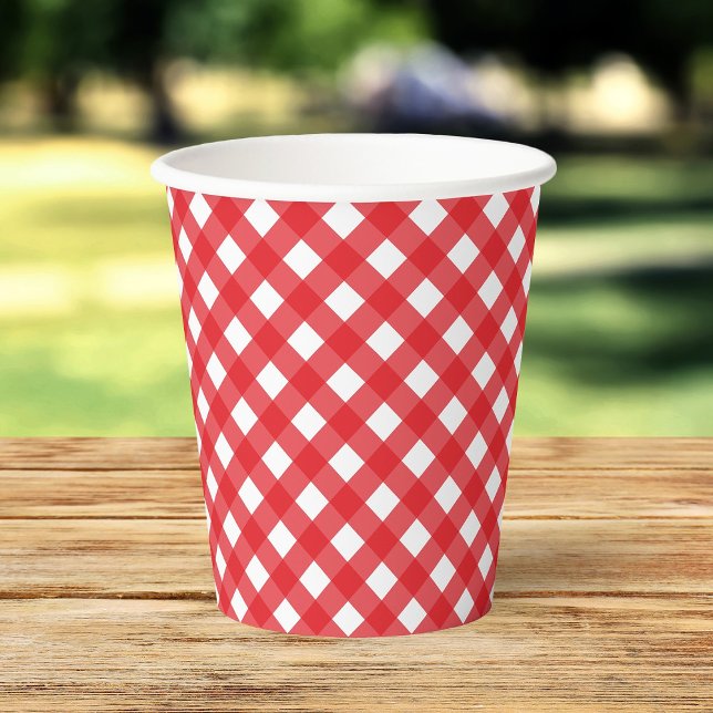 Red Gingham Paper Cups (Creator Uploaded)