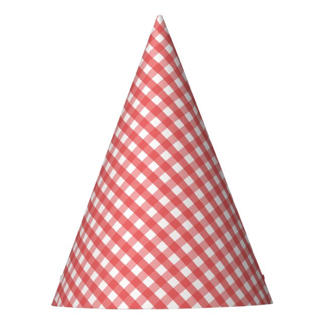 Red Gingham Party Hat (Front)