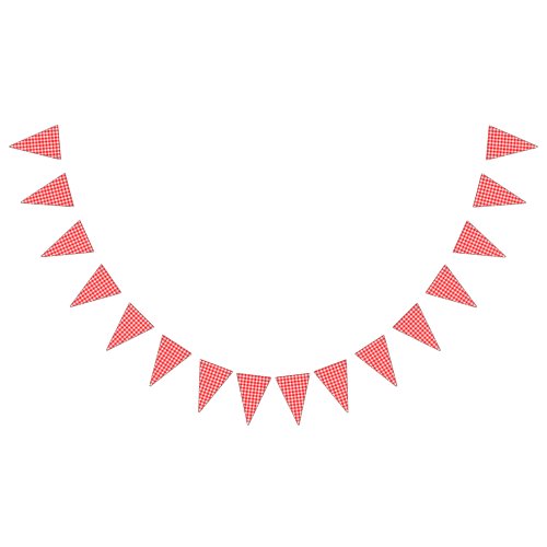 Red Gingham Party Picnic Bunting Banner