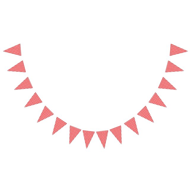 Red Gingham Party Picnic Bunting Banner (All)