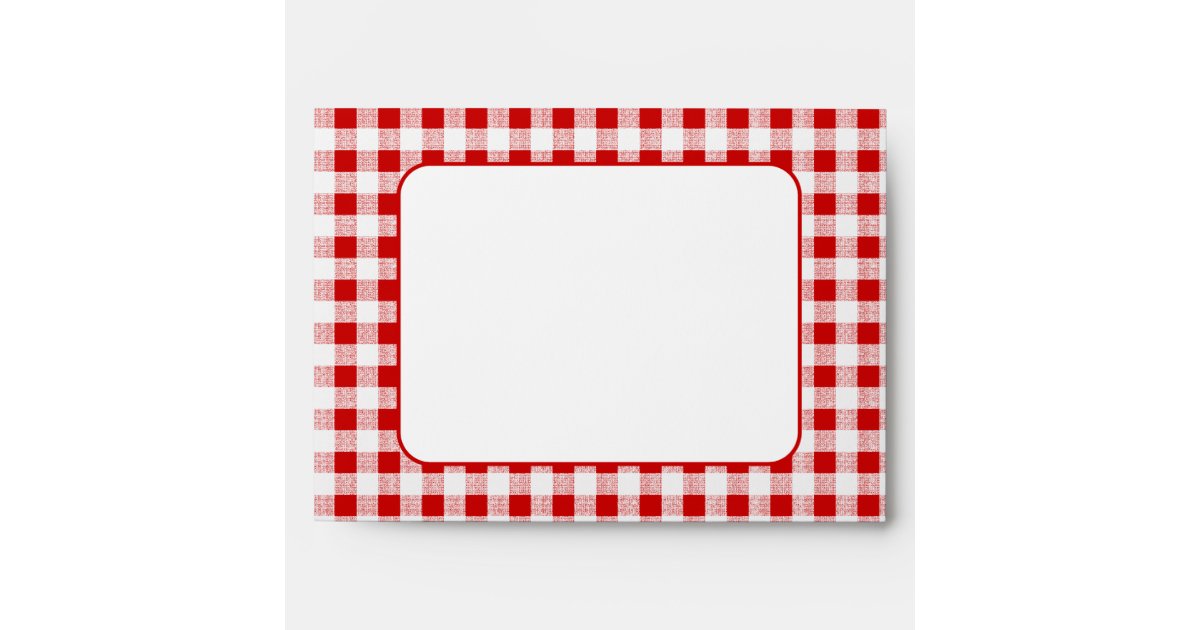 Red Gingham Pattern A7 Envelopes Zazzle
