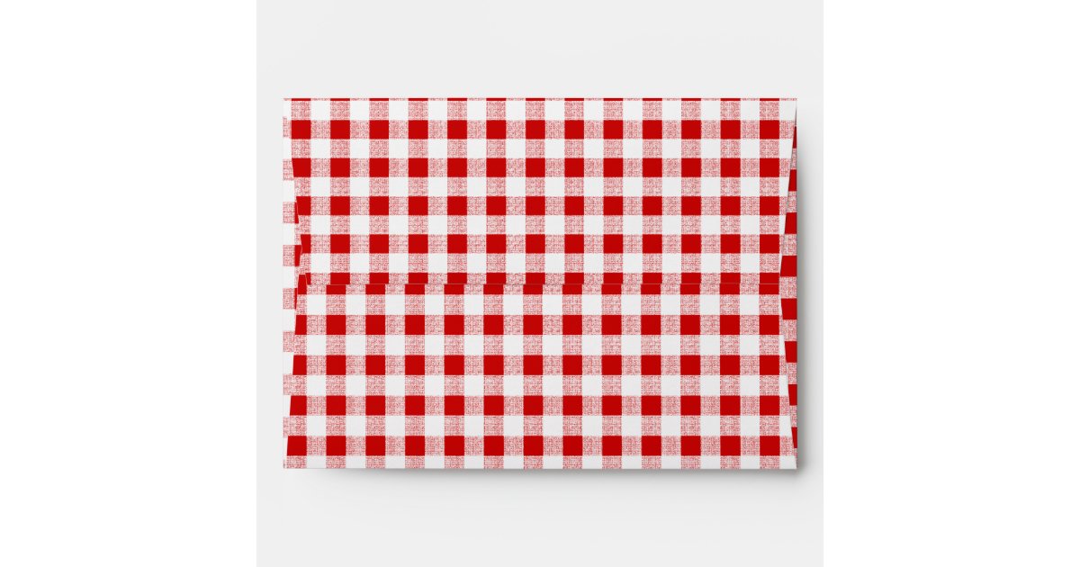 Red Gingham Pattern A7 Envelopes Zazzle