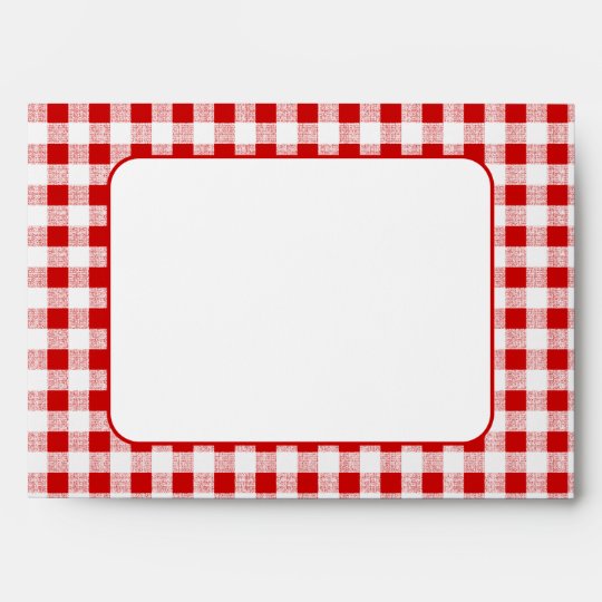 Red Gingham Pattern A7 Envelopes Zazzle