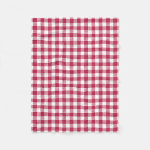 Red Gingham Pattern Fleece Blanket