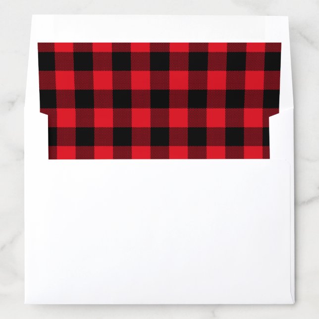 Red Gingham Pattern Holiday Envelope Liner (In Envelope)