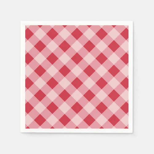 Red Gingham Picnic Party BBQ Napkins