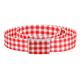 Red gingham picnic tablecloth print belt