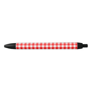 Red gingham picnic tablecloth print pen