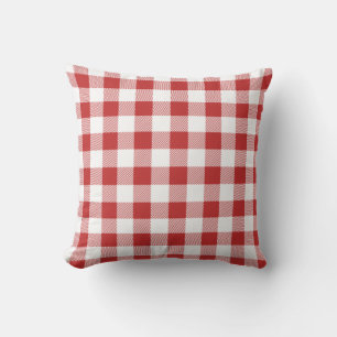 Red Gingham Picnic Throw Pillow – Summer BBQ, Cook