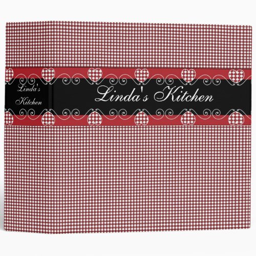 Red Gingham Recipe Book 3 Ring Binder