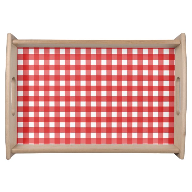Red gingham serving tray (Front)