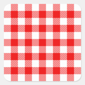 Red Gingham Square Sticker