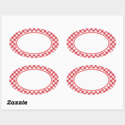 Red Gingham Stickers | Zazzle