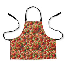 Red Gingham Strawberry Seamless Pattern