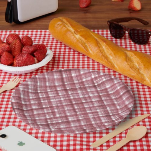 Red Gingham  Summer Picnic Baby Shower Paper Plates