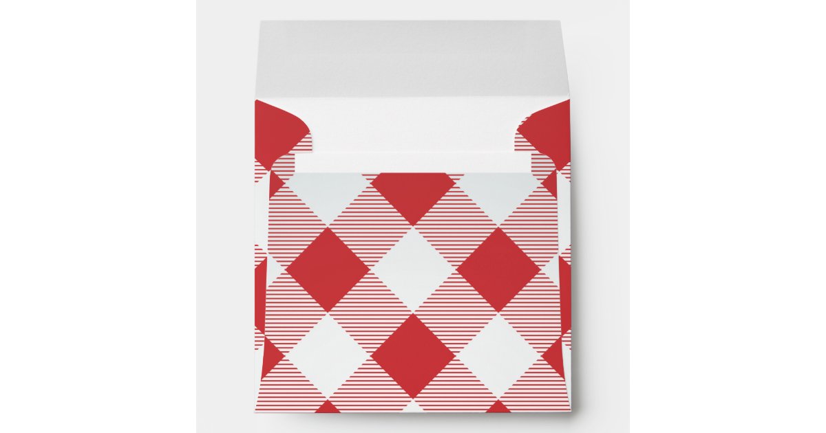 Red Gingham Tablecloth Pattern Envelope Zazzle