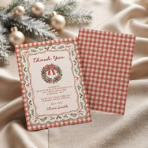 Red Gingham Vintage Christmas Baby Shower