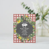 Red Gingham Wildflower Baby Q Baby Shower Invitation (Standing Front)