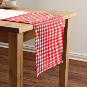 Red Ginghams with Strawberry Center Short Table Runner