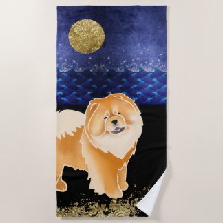 Red Gingko the Chow Beach Towel