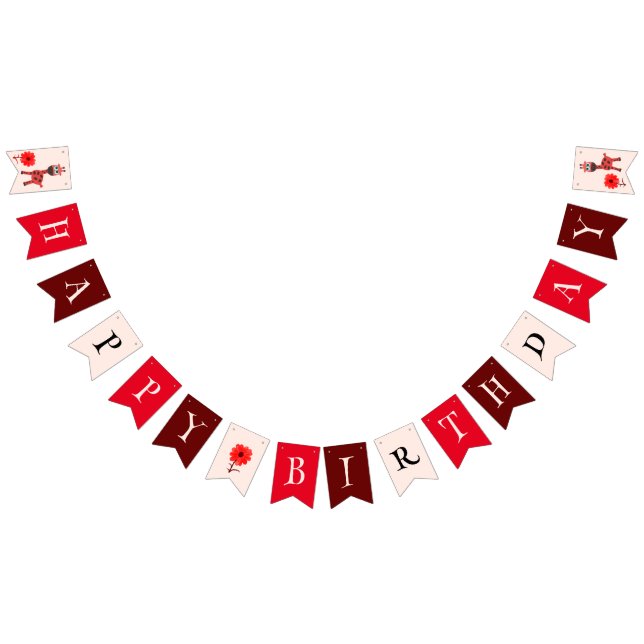 Red giraffe bunting flags (All)