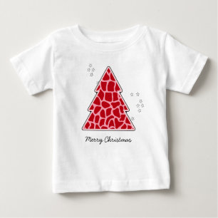 Red giraffe Christmas Tree Baby T-Shirt