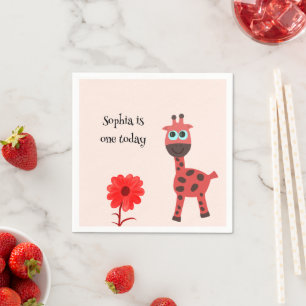 Red giraffe napkins