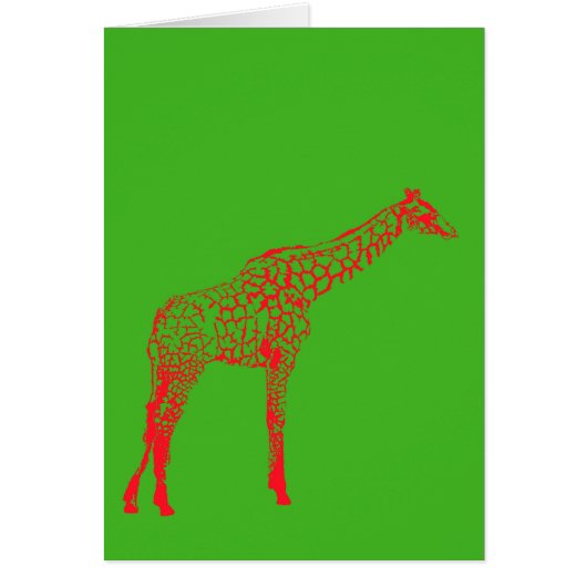Red Giraffe Stencil Cards (Front)