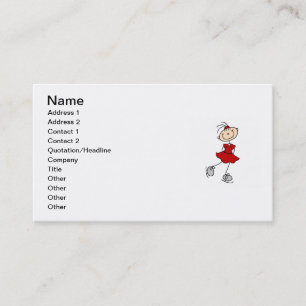 Red Girl Ice Skater T-shirts and Gifts Business Card