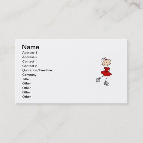 Red Girl Ice Skater T_shirts and Gifts Business Card