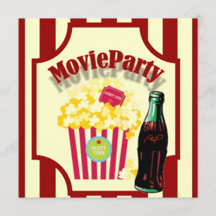 Red Girls Movie Birthday Party Invitation