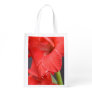 Red Gladiola Flowers Reusable Grocery Bag