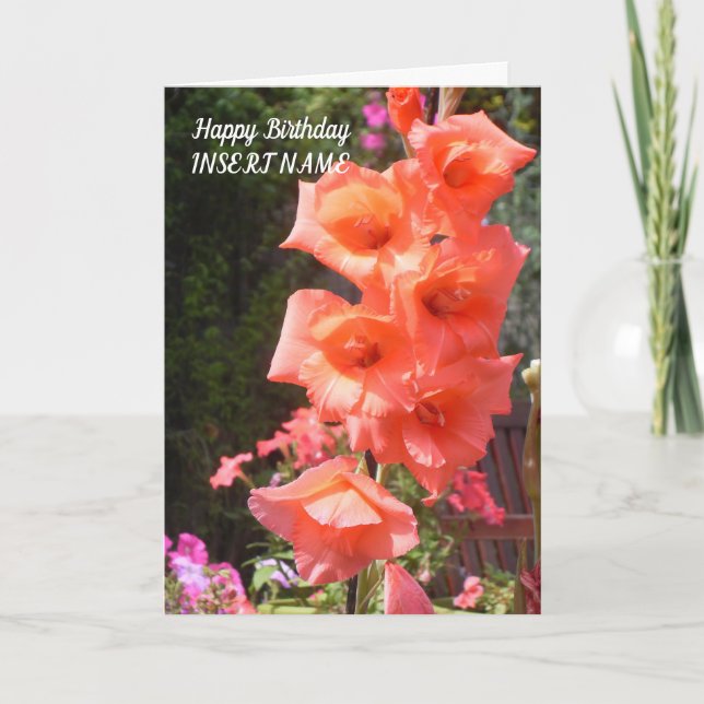 Red Gladioli Flowers Template (Front)
