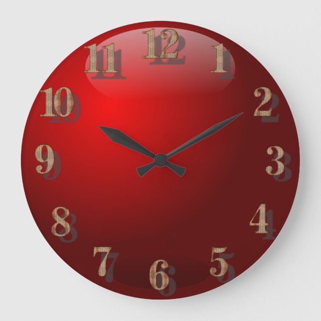 Red Glass design Large Clock (Front)