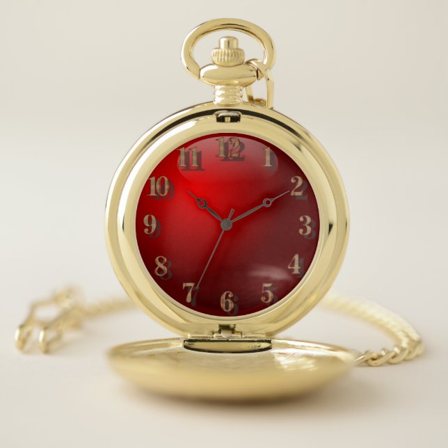 Red Glass design Pocket Watch (Inside)