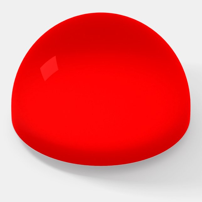Red Glass Dome Paperweight (Angled)