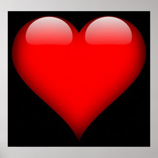 Red Glass Heart Customizable Poster