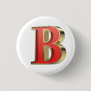 Red glass letter B Button