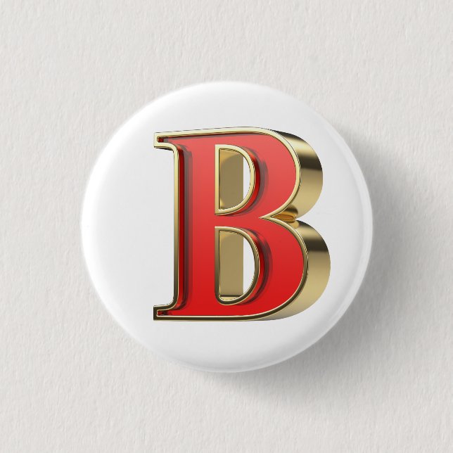 Red glass letter B Button (Front)