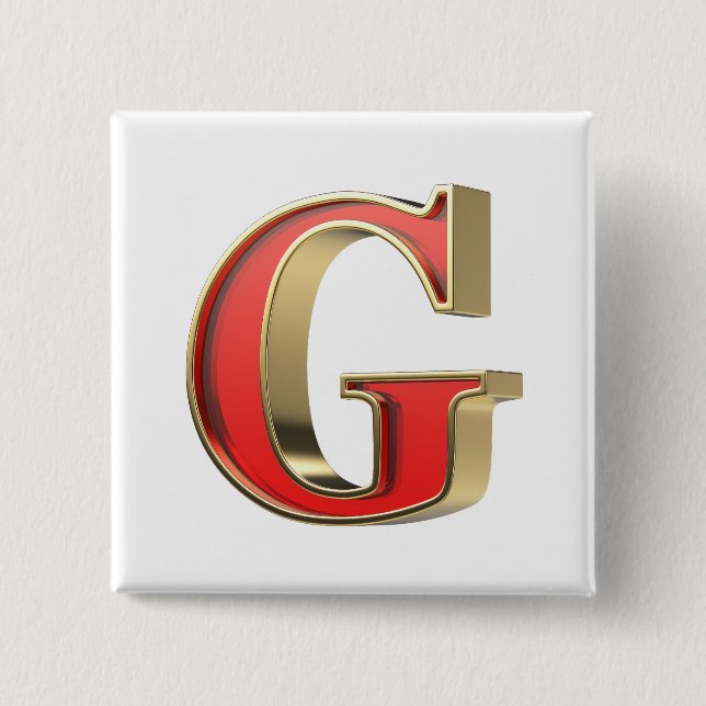 Red glass letter G Button (Front)