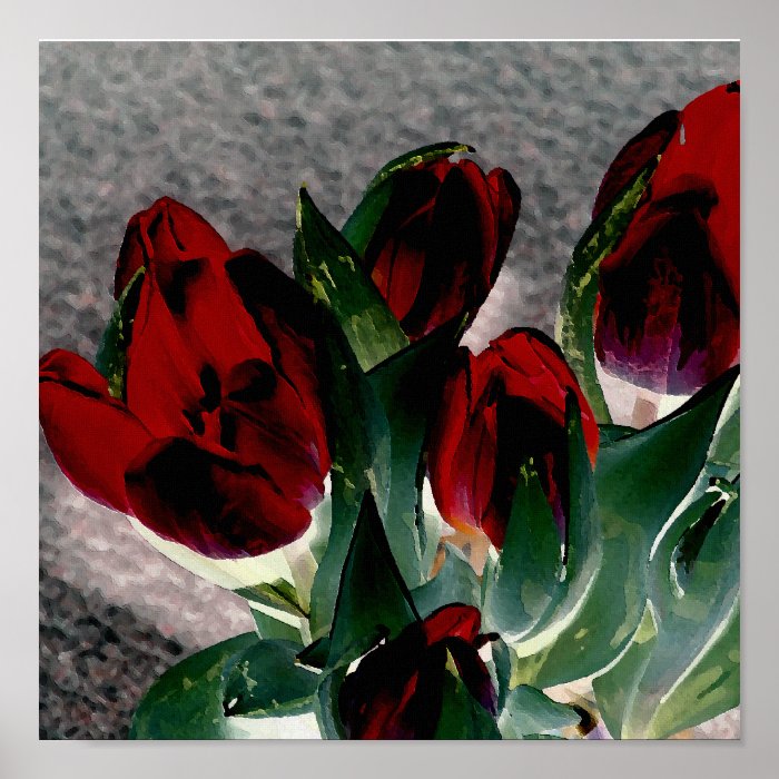 Red Glass Tulips poster